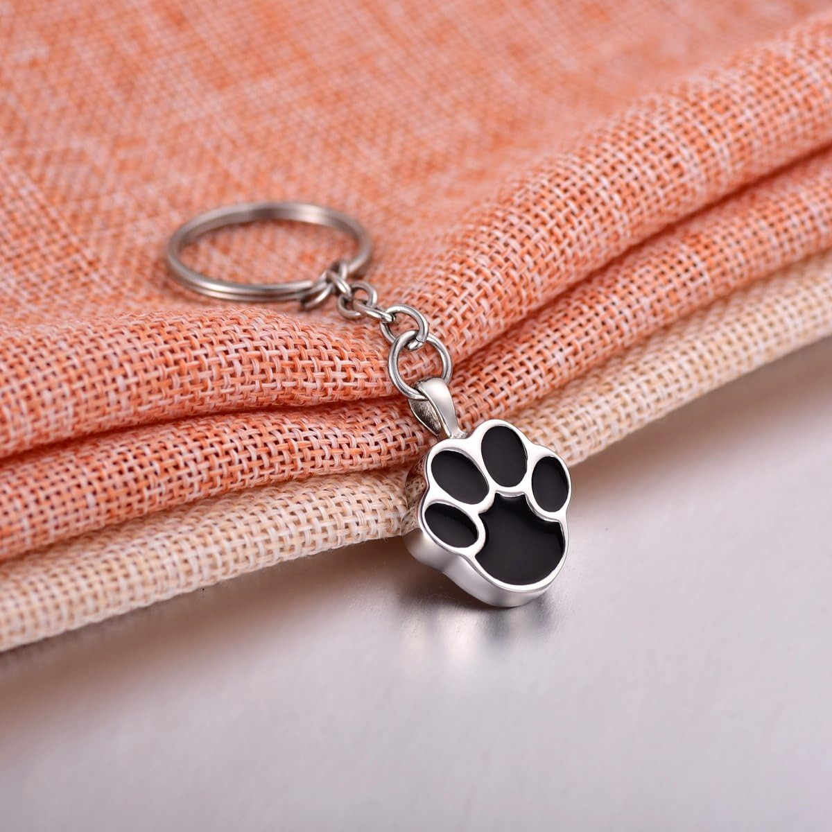 Pet Paw/Dog Paw Stainless Steel Urn Pendant Keyring Ash Memorial Keepsake Cremat