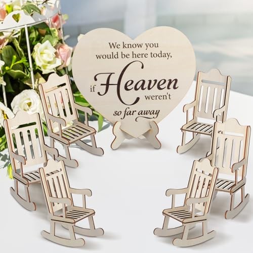 7 Pieces Wedding Memorial Mini Chair Set Our Loved Ones Remembrance Memorial