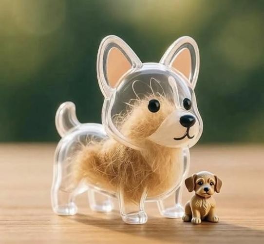 Dog Hair Collector Keychain Charm – Transparent Bottle F – Memorial Box