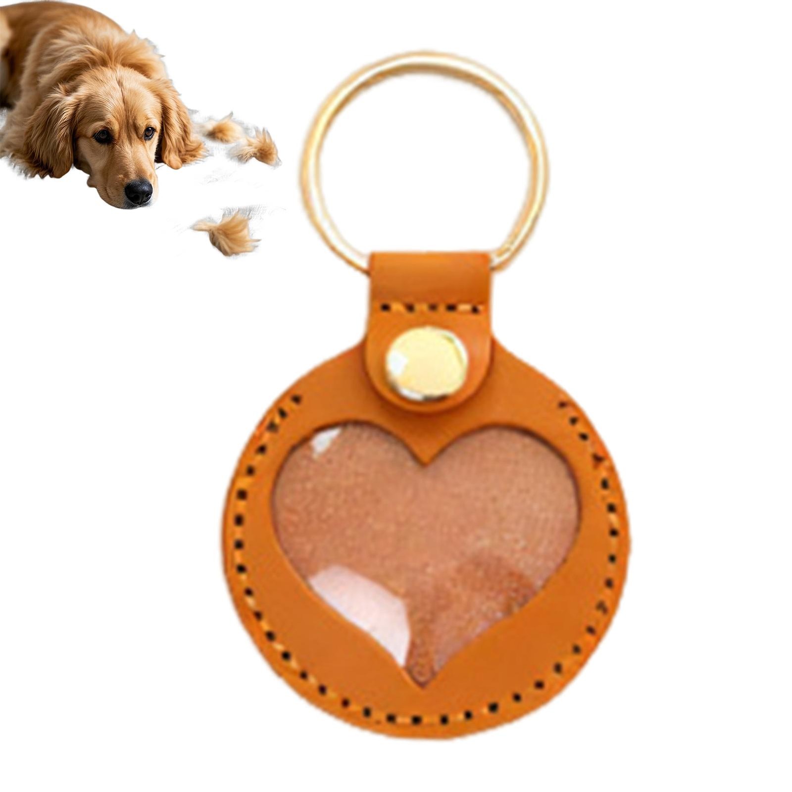 Keyring Pet Hair Storage Bag Cat Dog Hair Keepsake Pendant For Keychain