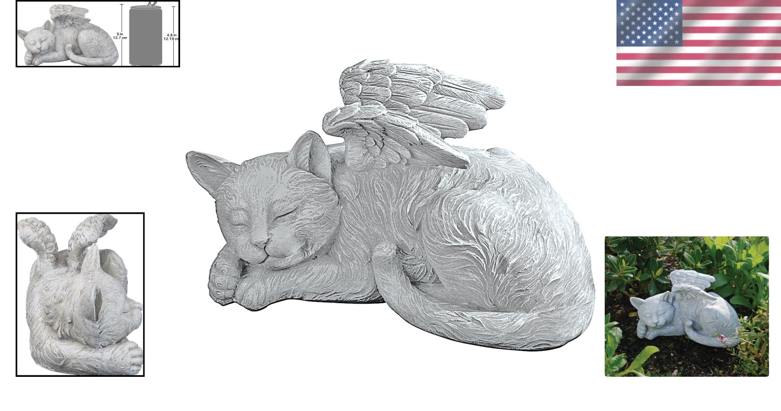 Weather-Resistant Cat Angel Memorial – Serene Tribute for Indoor & Outdoor Use
