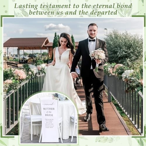 Wedding Memorial Reserved Chair Sign Banner in Loving white Mother of the Bride