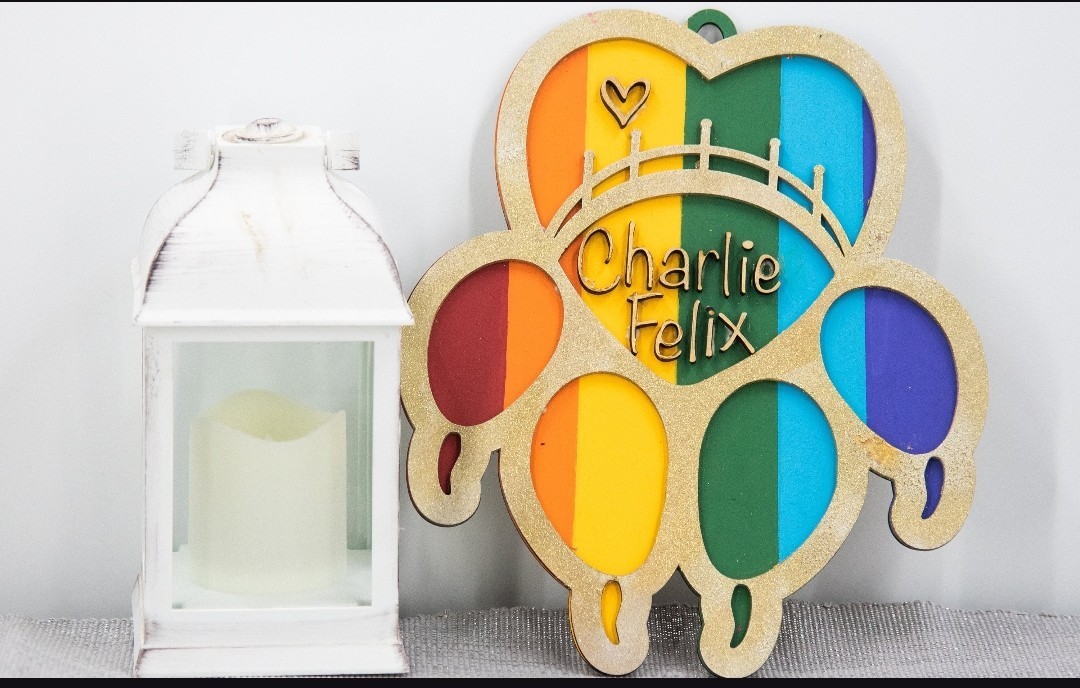 Personalized Pet Memorial Paw Print Wall Hanging Dog Cat Rainbow Bridge Sign 12″