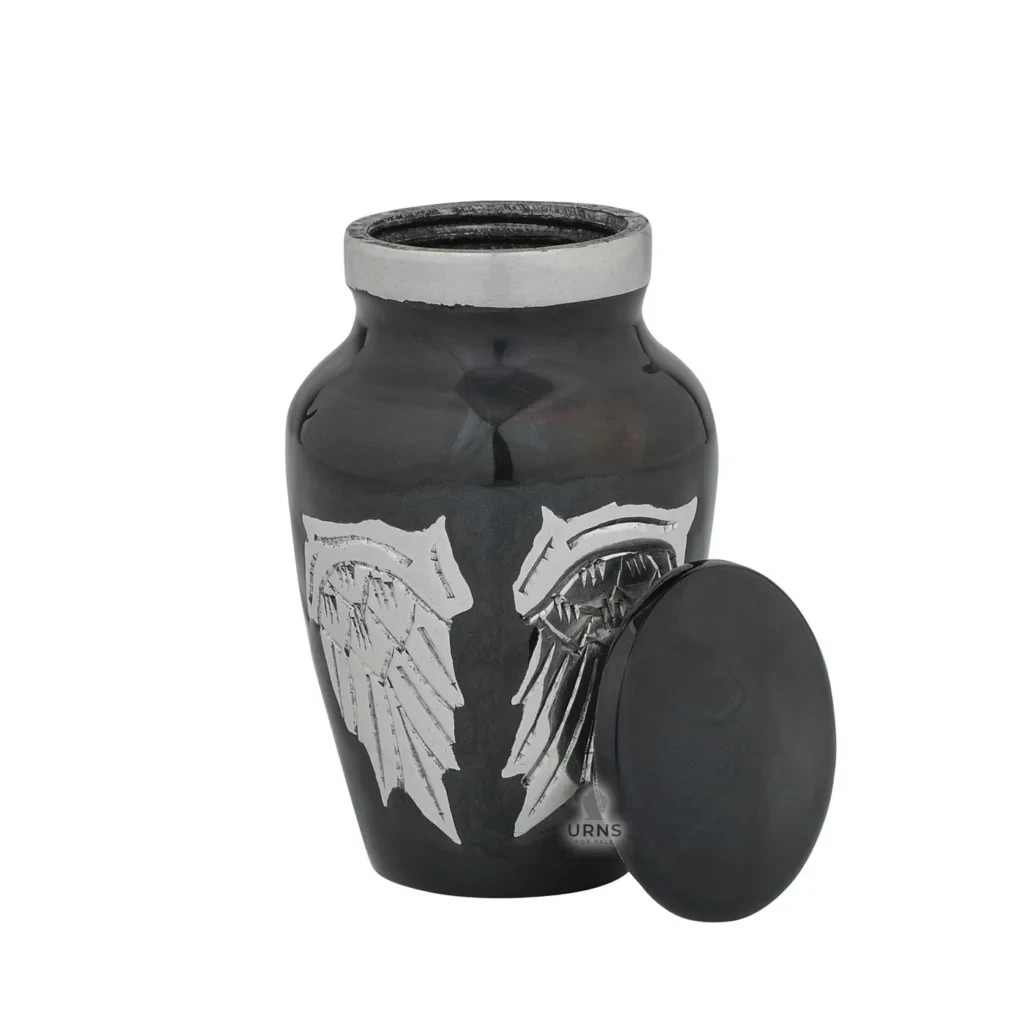 Midnight Wings Angel Keepsake Urn – Small Memorial Urn for Ashes