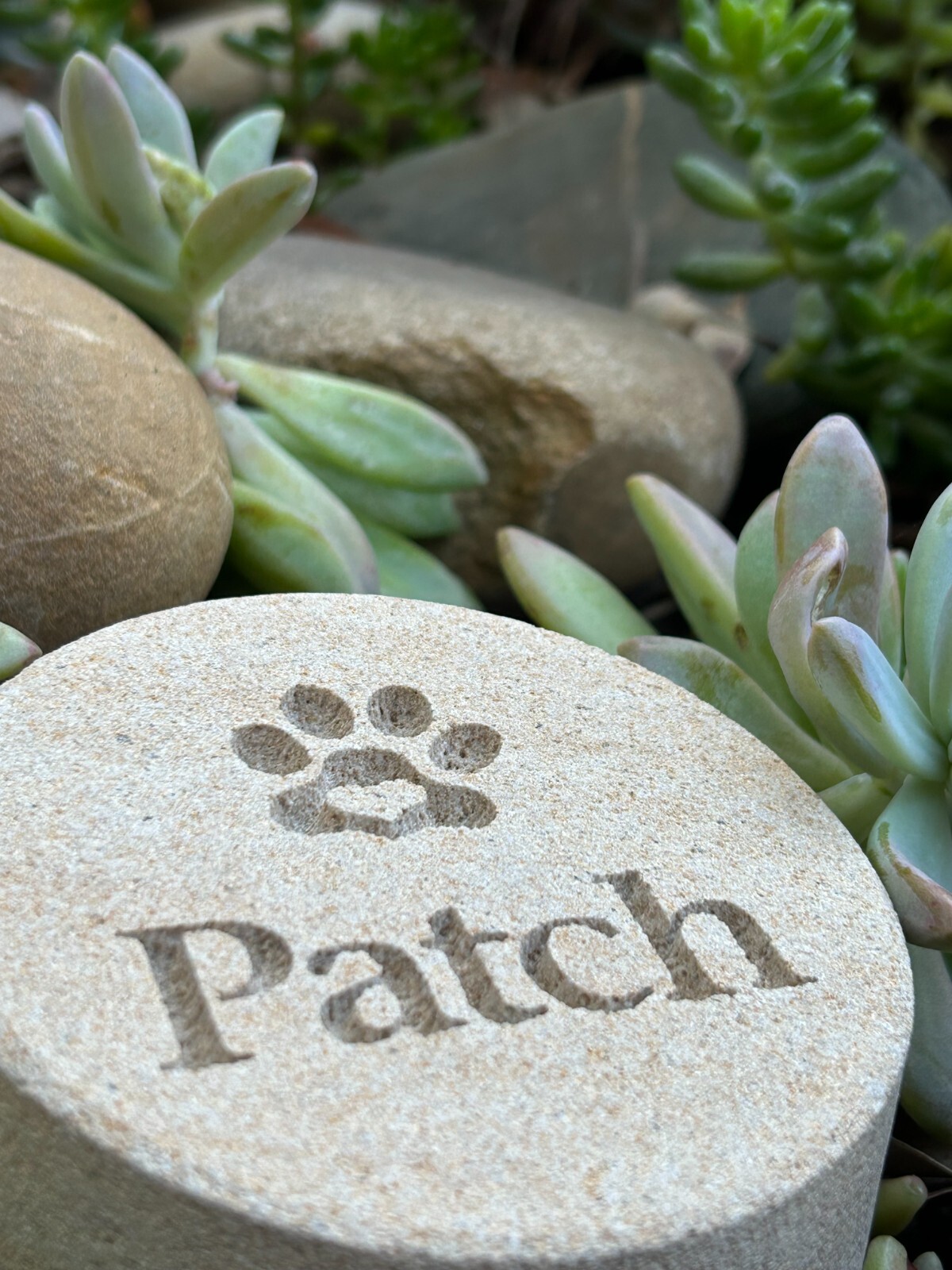 Memorial Keepsake for Pets Personalised Sand stone