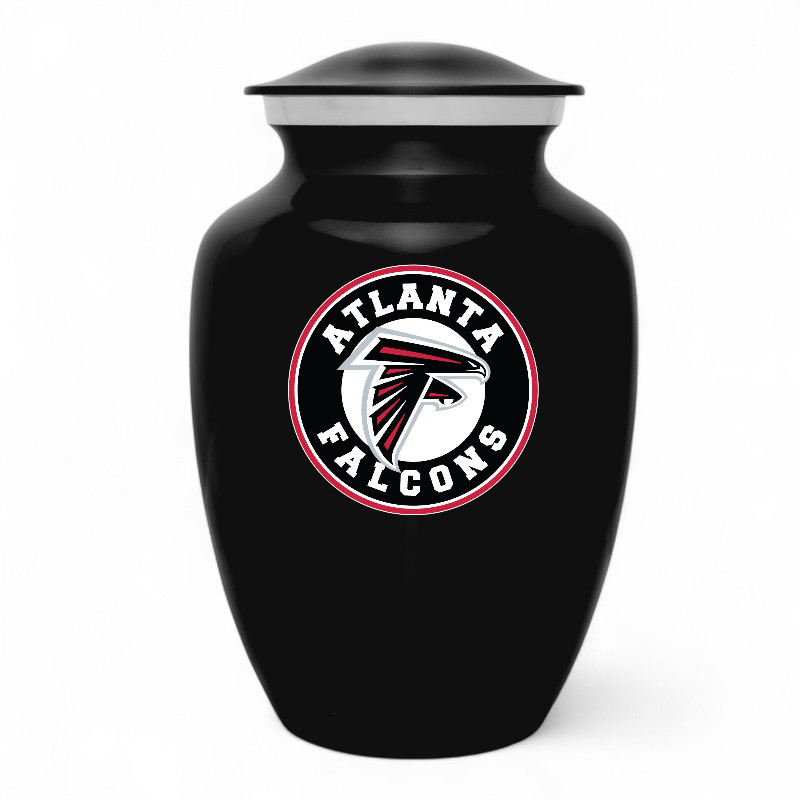 Atlanta Falcons Football Style Cremation Urn Adult Ashes Black Metal 8 Inch Urns