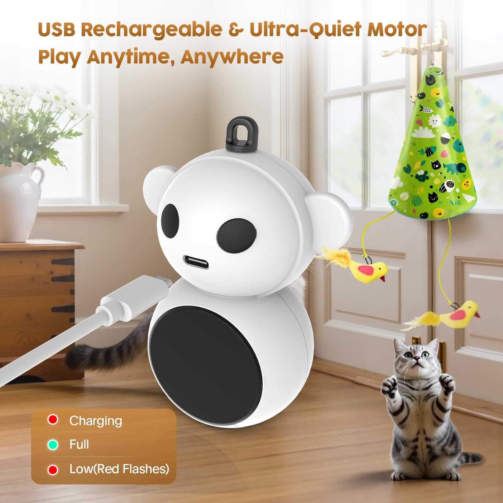 Interactive Cat Toy for Indoor Cats: 2 in1 Automatic Hide and Seek Moving Concea