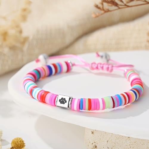 Dog Memorial Gifts, Pet Sympathy Rainbow Bridge Pet Memorial Bracelet Colorful