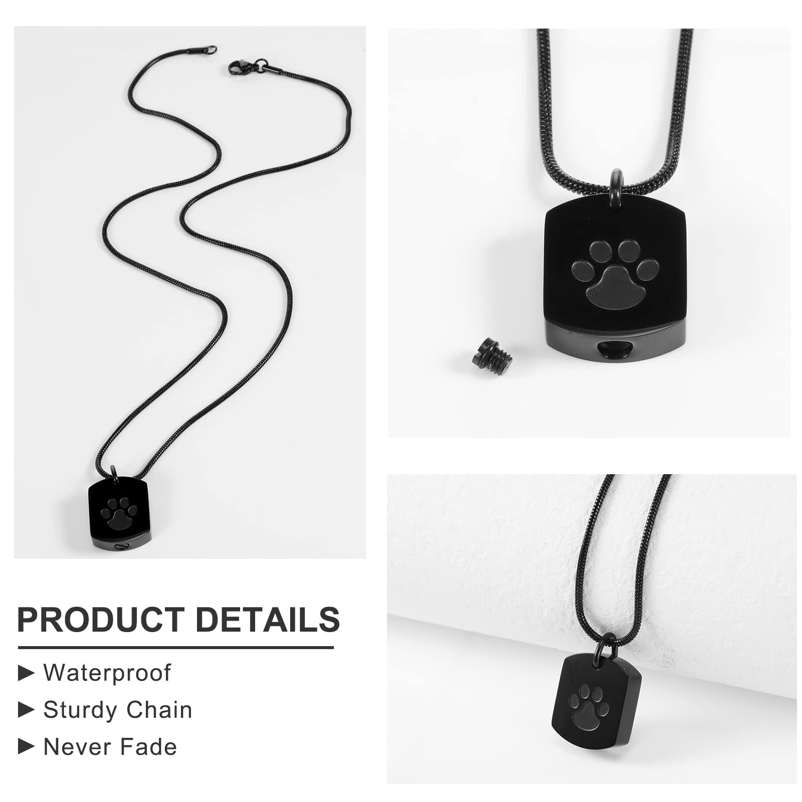 Yinkin 3 Pcs Pet Cremation Jewelry Urn Memorial Ashes Necklace for Women Men …