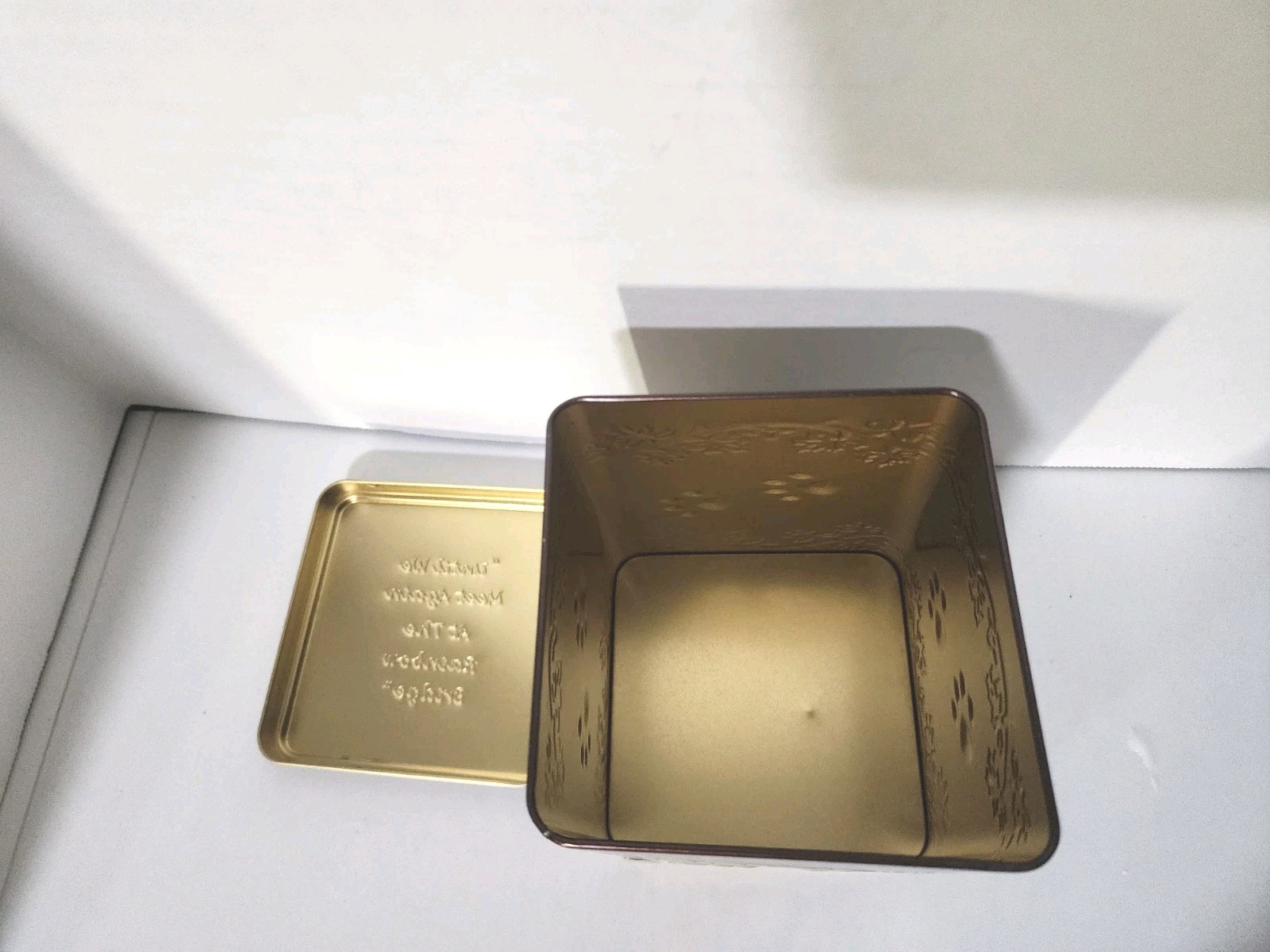 PET – METAL CREMATION MEMORIAL URN “UNTIL WE MEET AGAIN” PAW PRINT TIN