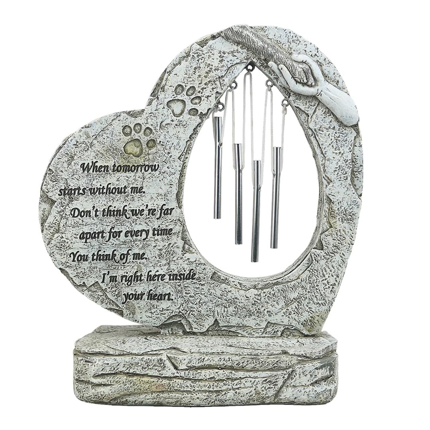 YiXiEr Pet Dog Memorial Stones Garden Stones with Wind Chimes, Sympathy Loss …