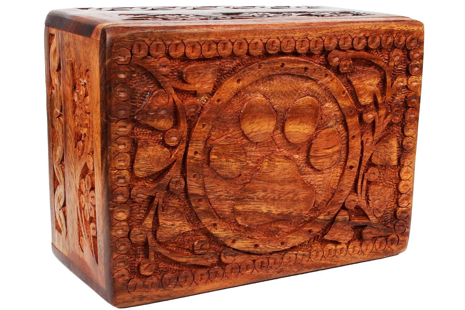 Wooden Pet Memorial Cremation Urns for Ashes Urn Wood 6 x 4 inches, Brown