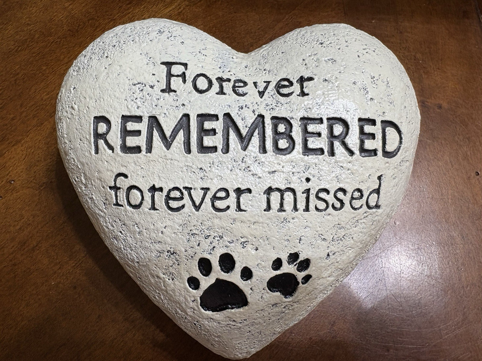 Pet Paw Print Memory Stone Forever Remembered Forever Missed Resin Stone New