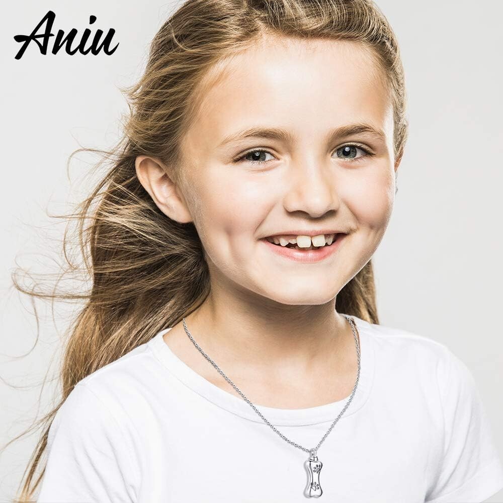 Unique Paw and Bone Urn Necklace for Pets – 925 Sterling Silver Keepsake Jewelry