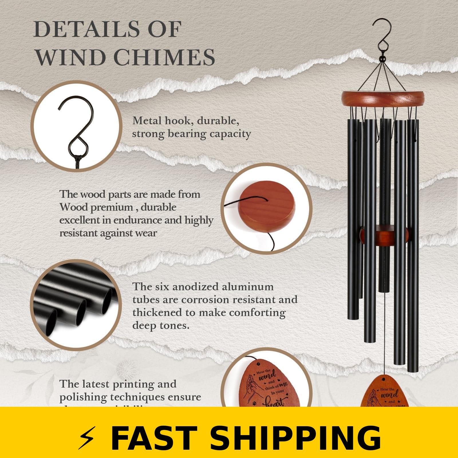SteadStyle Pet Memorial Wind Chime – 25.5 in Sympathy Gift