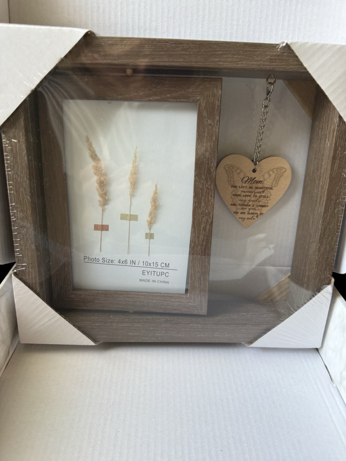 Memorial Floating Frame Mom 4×6 Double Sided Glass Sympathy Gift New