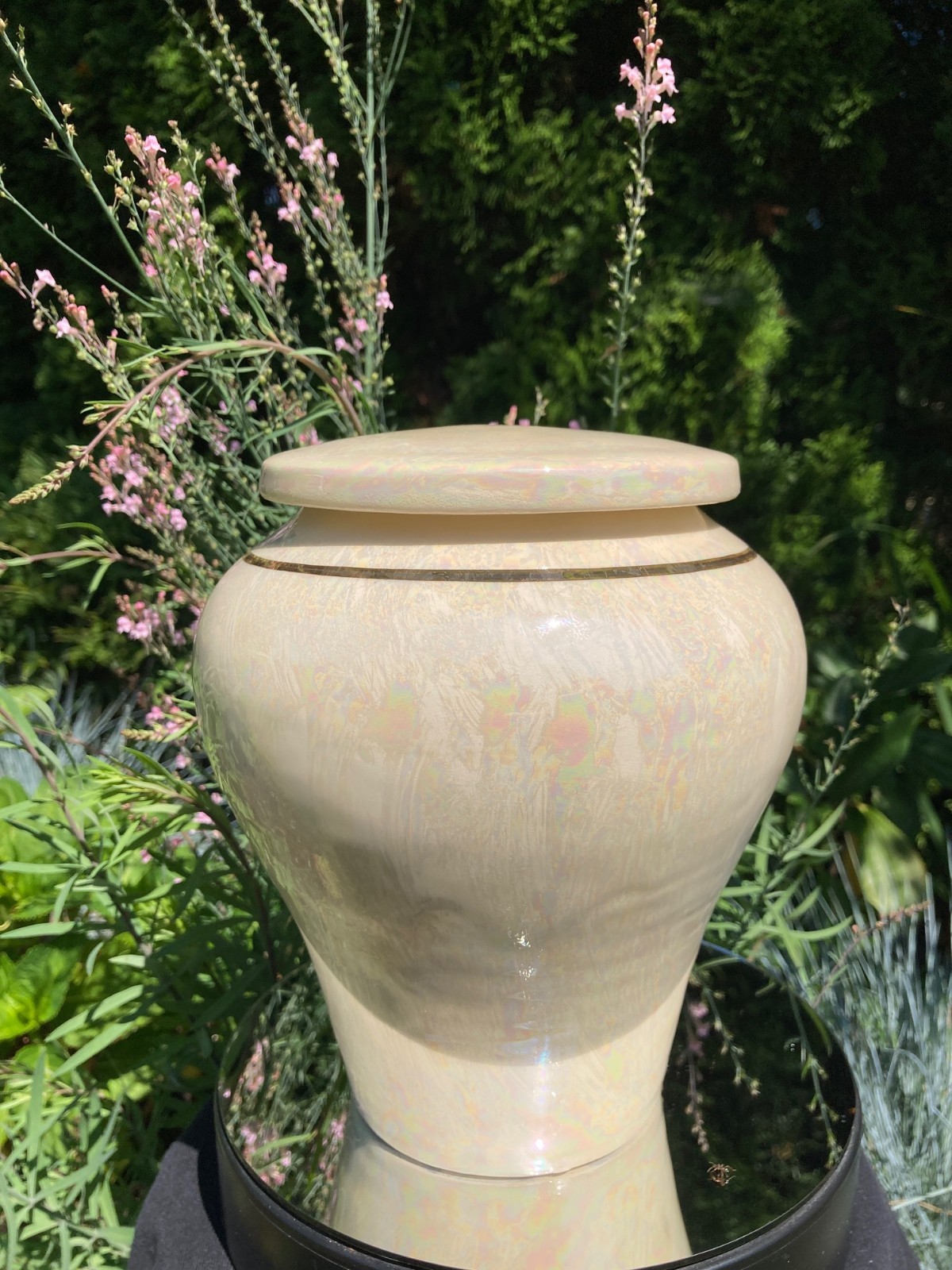 Handmade Ceramic Cremation Urn Keepsake Vessel in White w/M.O.P 150 cubic inch