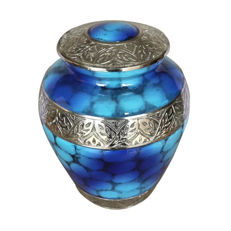 Blue Petal Classic Engraved Adult Cremation Urn for Human Ashes