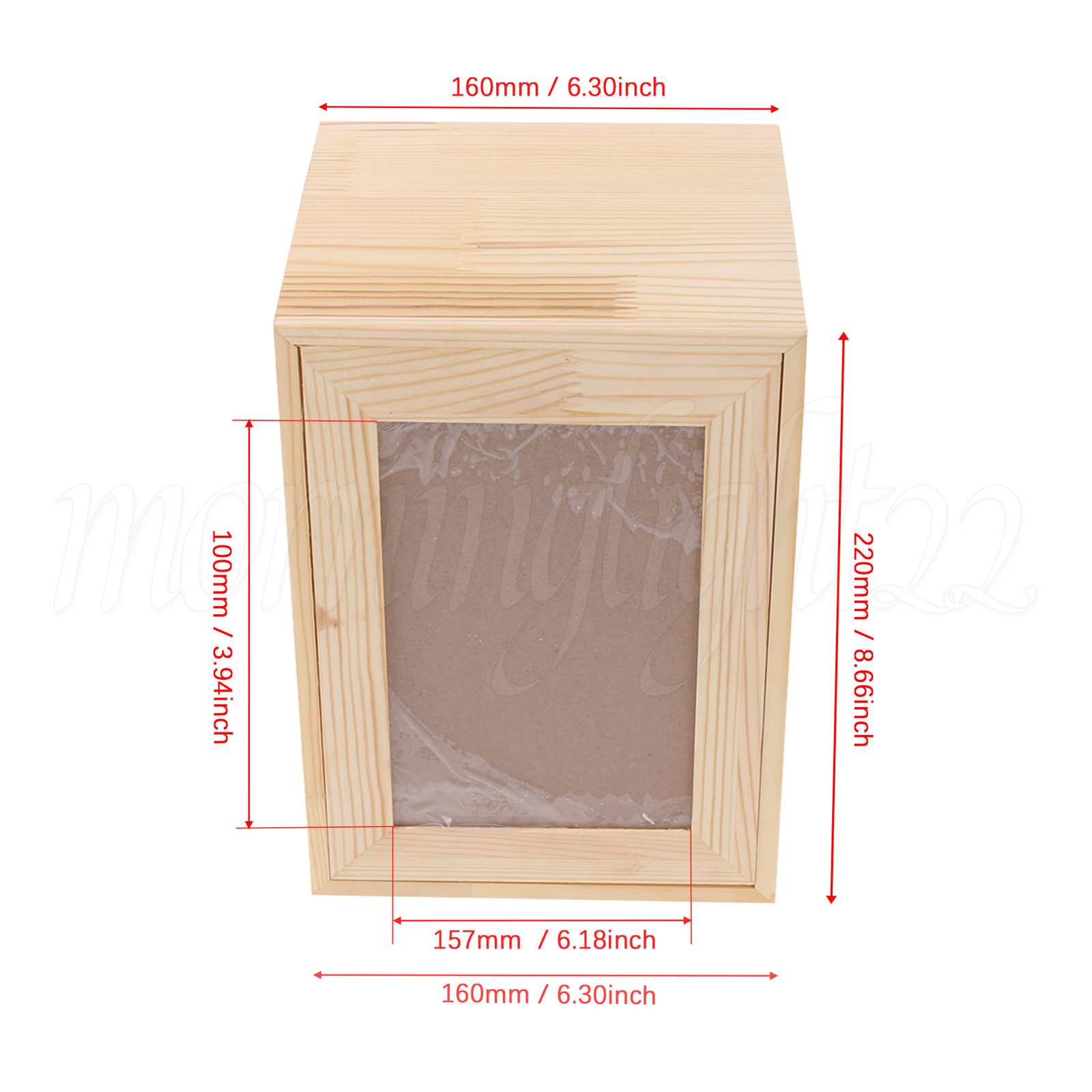 Animal Urns for Ashes Memorial Box 6.3 x 6.3 x 8.66 Inch Natural Wooden Color