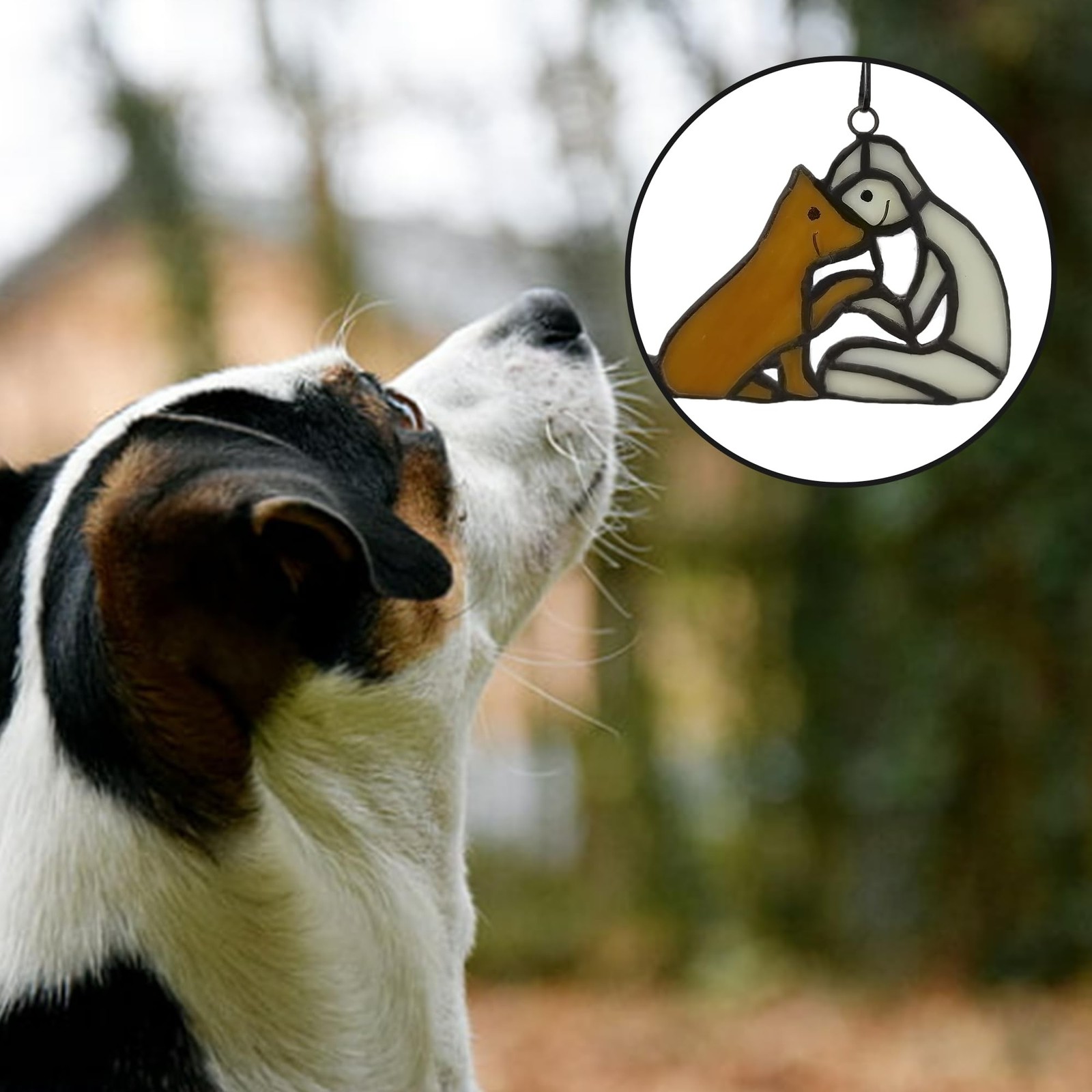 Stained Glass Window Hangings Dog Memorial Gifts for Loss of Dog, Pet Memoria…