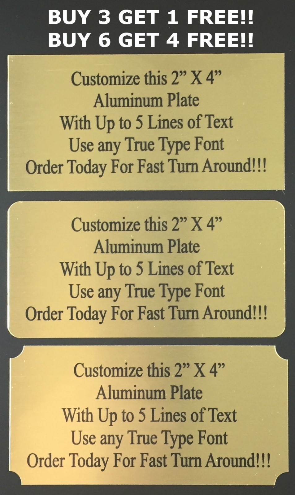 2X4 Custom Engraved Sublimation Aluminum Plate Picture Plaque Name Tag Trophy
