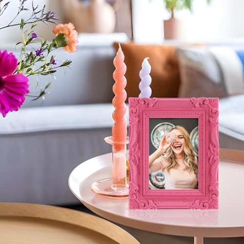 4×6 Pink Picture Frame for Drwaings Prints, Small Colorful 4×6″ S002-Rose Pink