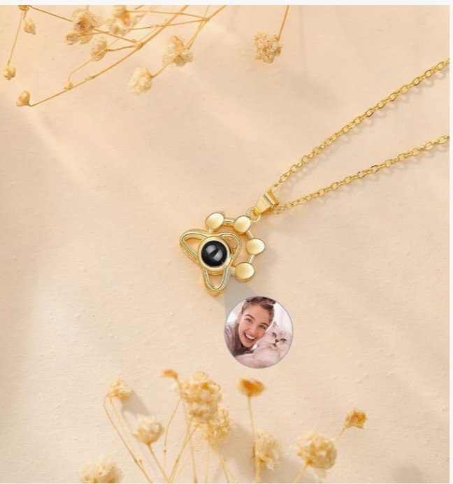 Personalized Dog Paw Cremation Jewelry Necklace Projection Stone Adjustable
