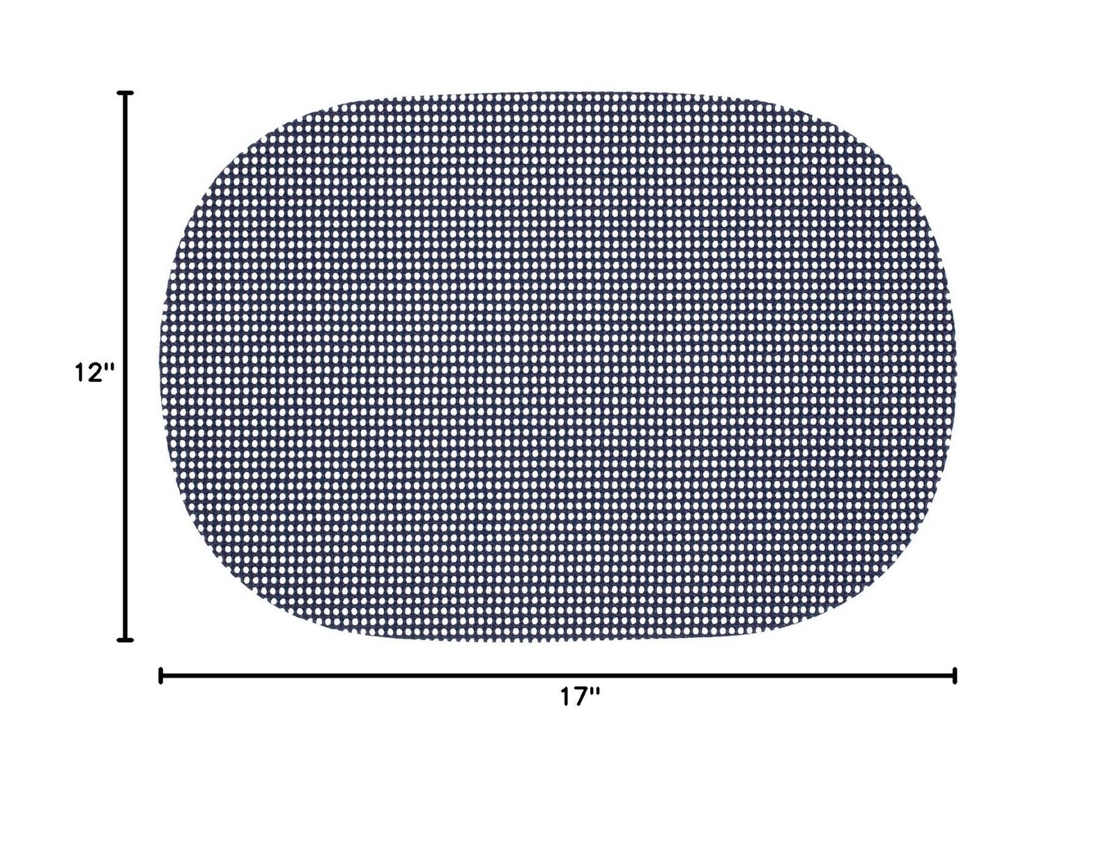 Kraftware Fishnet Oval Placemat for Any Outdoor Table, Navy, Set of 6, Small