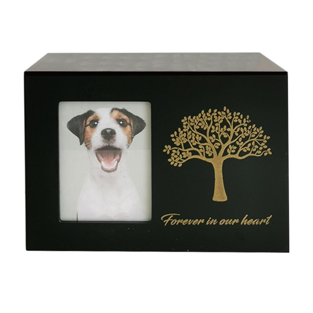 Pet Cremation Urn Supplies with Photo Frame Commemorative Wood Funeral Memorial