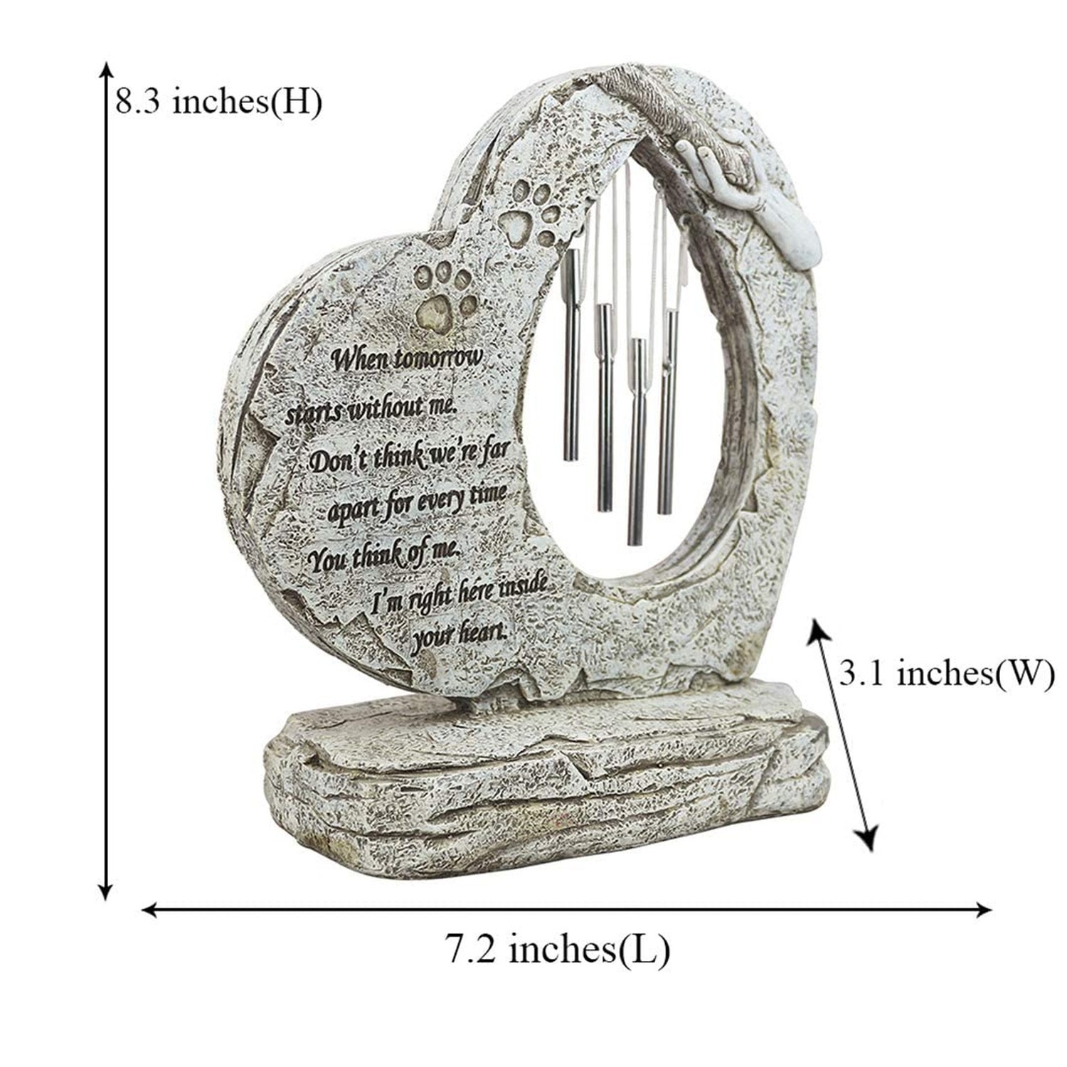 YiXiEr Pet Dog Memorial Stones Garden Stones with Wind Chimes, Sympathy Loss …