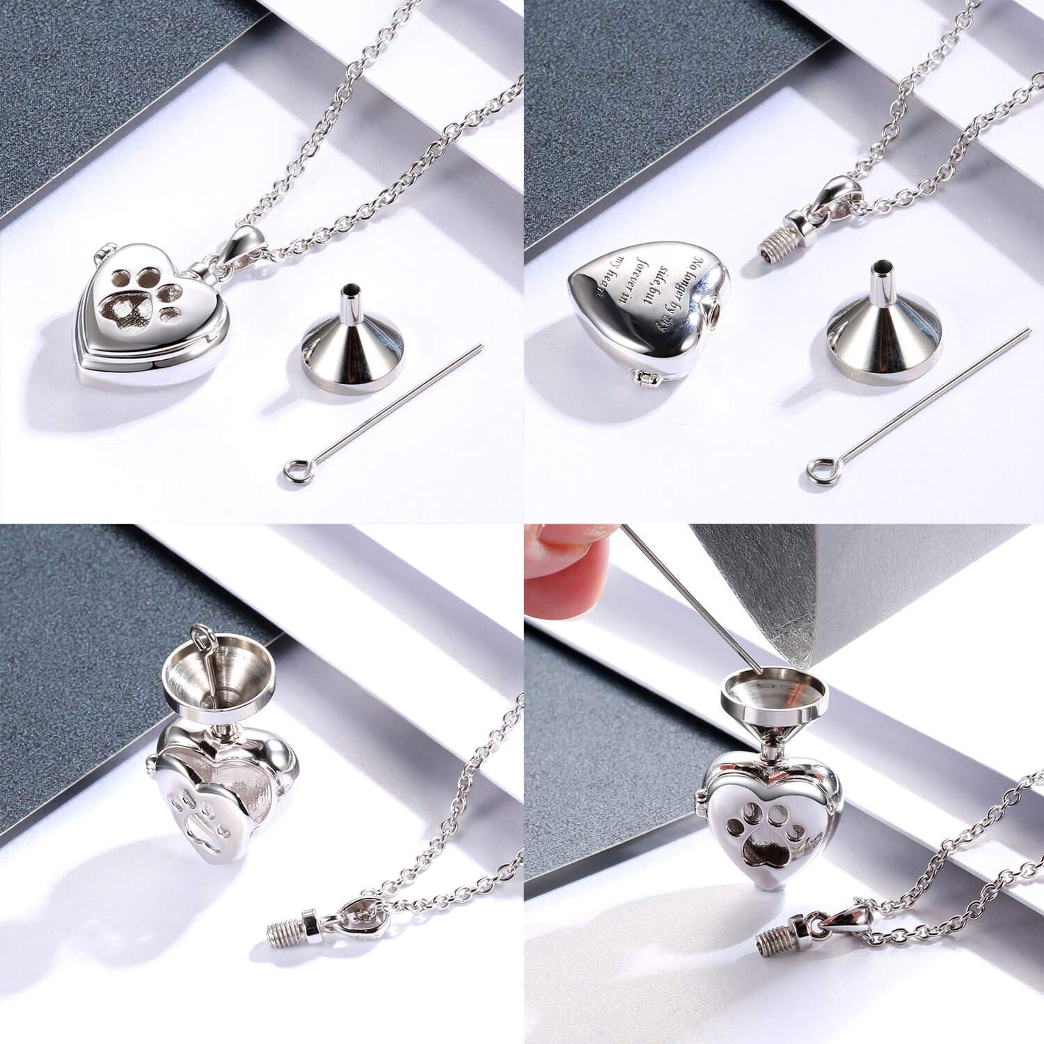 MANBU 925 Sterling Silver Cremation Jewelry for Pet Ash – Memorial