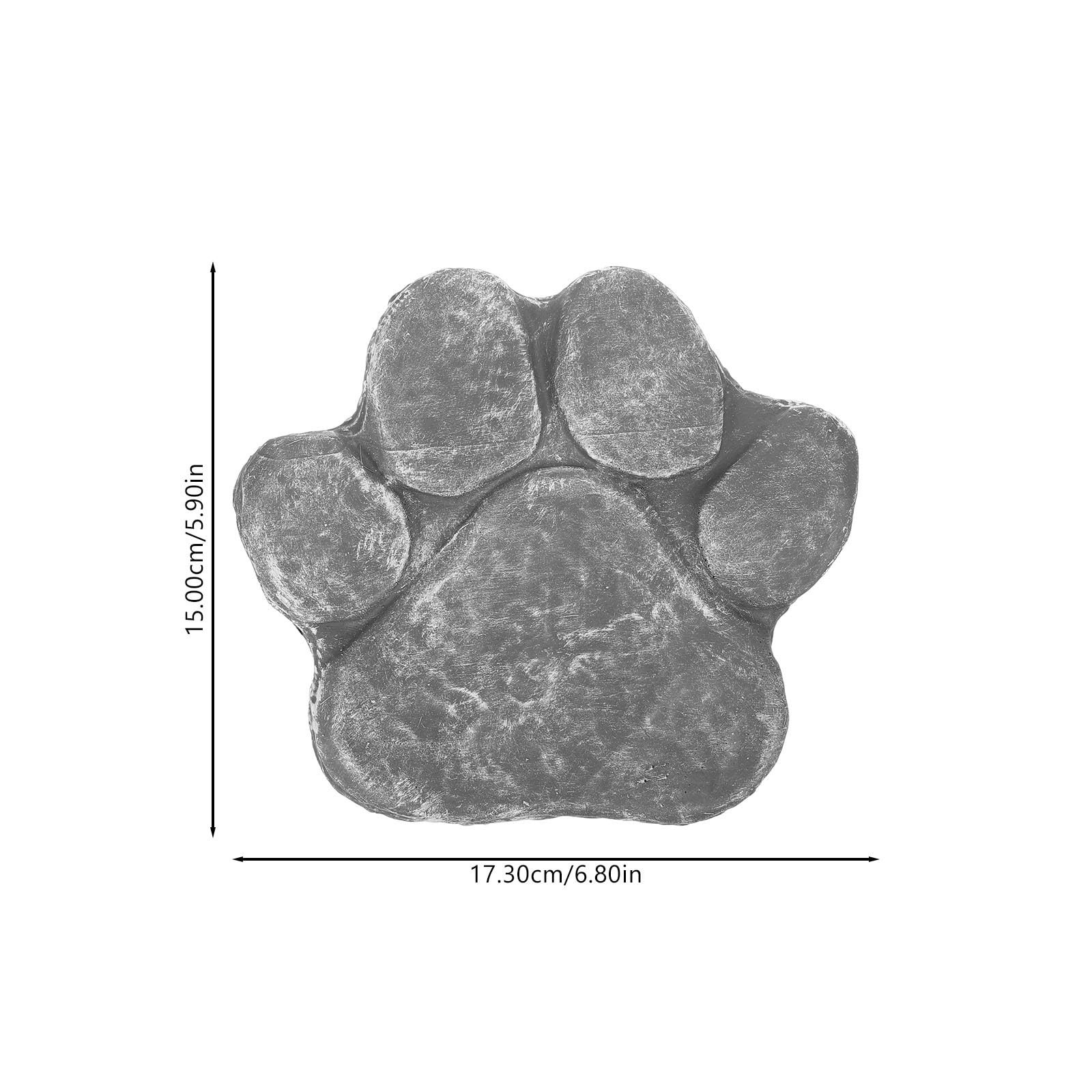Pet Tombstone Memorial Stone Dog Paw Print Sculpture Lightweight Outdoor Gard…