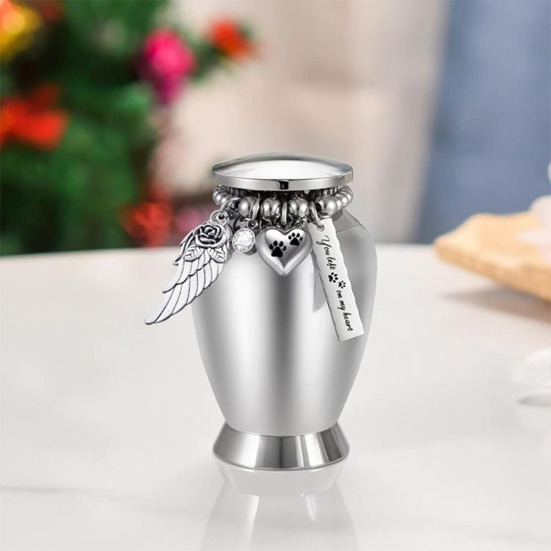Pet Cremation Box Aluminum Alloy Memorial Urn For Cherished Memory Ashes Storage