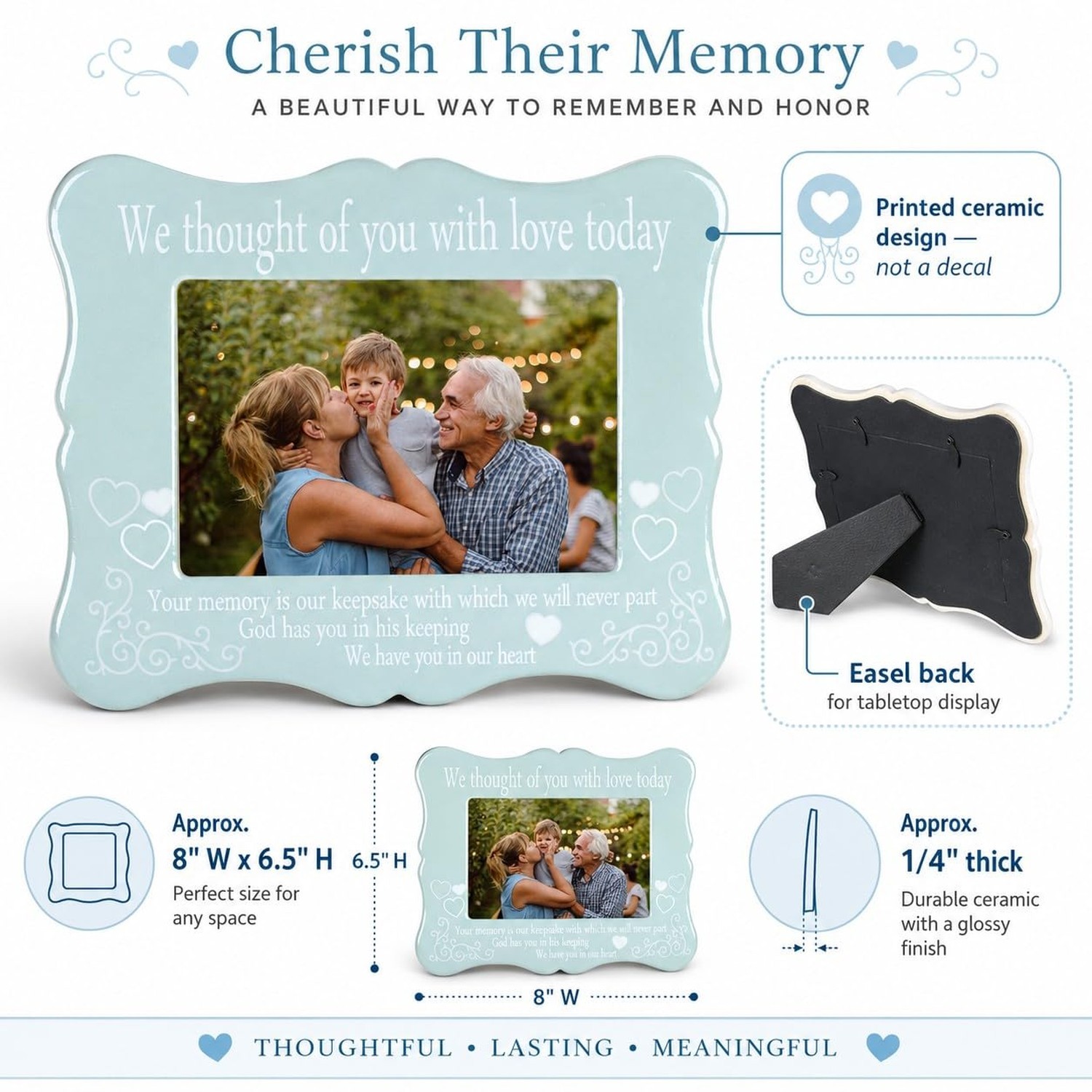 BANBERRY DESIGNS Memorial 4×6 Picture Frame We Thought of You with Love Today…