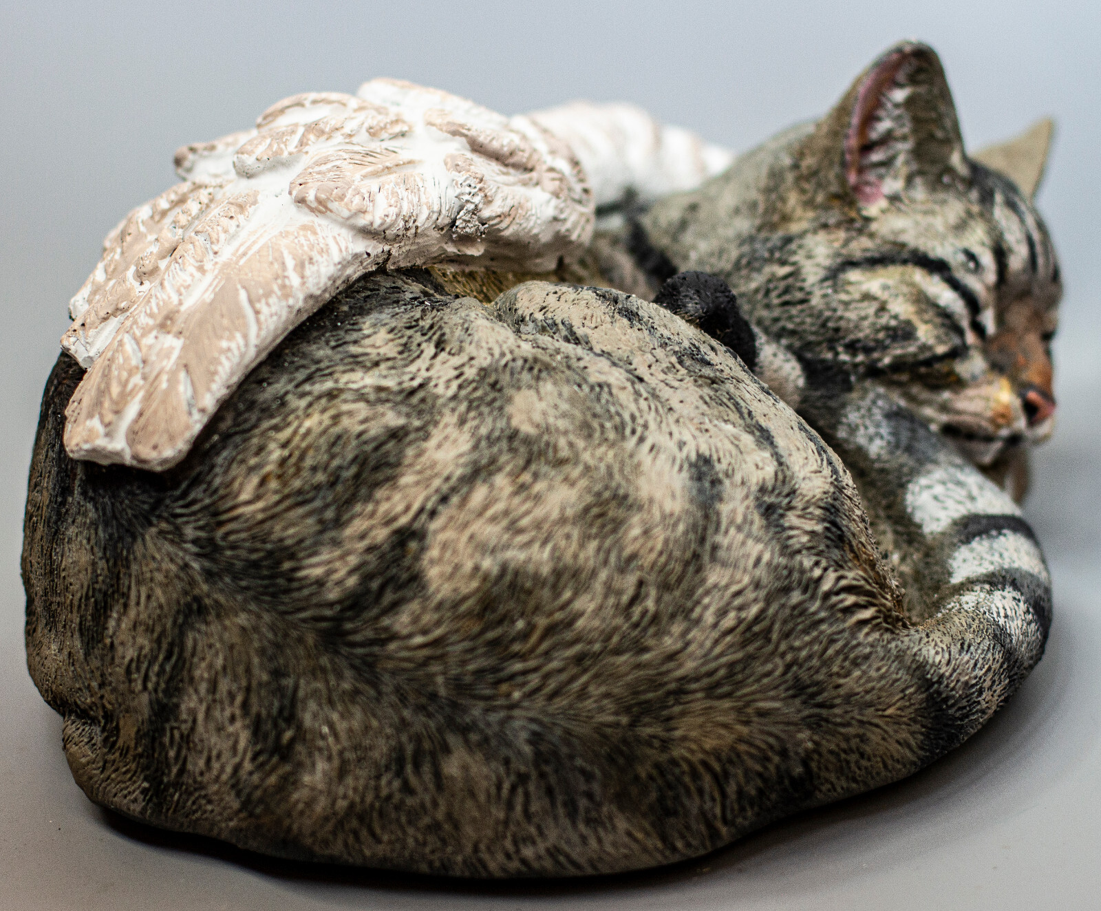 Unique Urn Brown Tabby Cat Angel Figure Pet Ashes Casket Memorial Sympathy Gifts