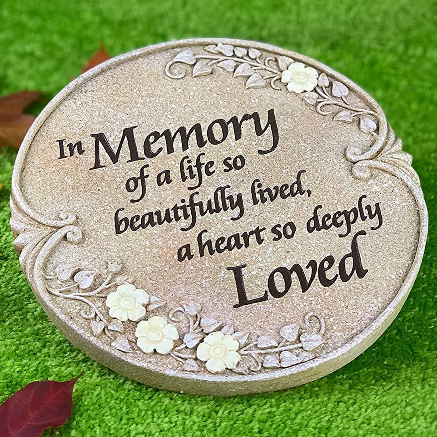 Luminous Memorial Stone – Memorial Stepping Stone – in Memory of Loved One Gi…