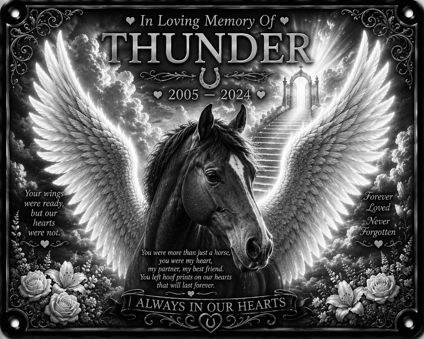 Personalised Pet Memorial Plaque Custom Photo Engraved Aluminium Dog Cat Horse