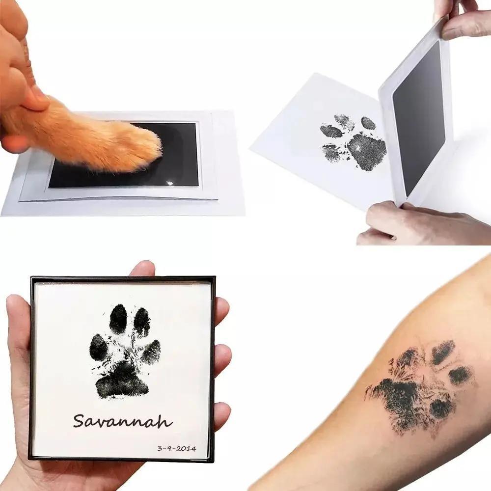 Paw Print Clean Touch Ink Pad Kit for Dogs and Cats, Pet Owner Keepsake Diy Ink