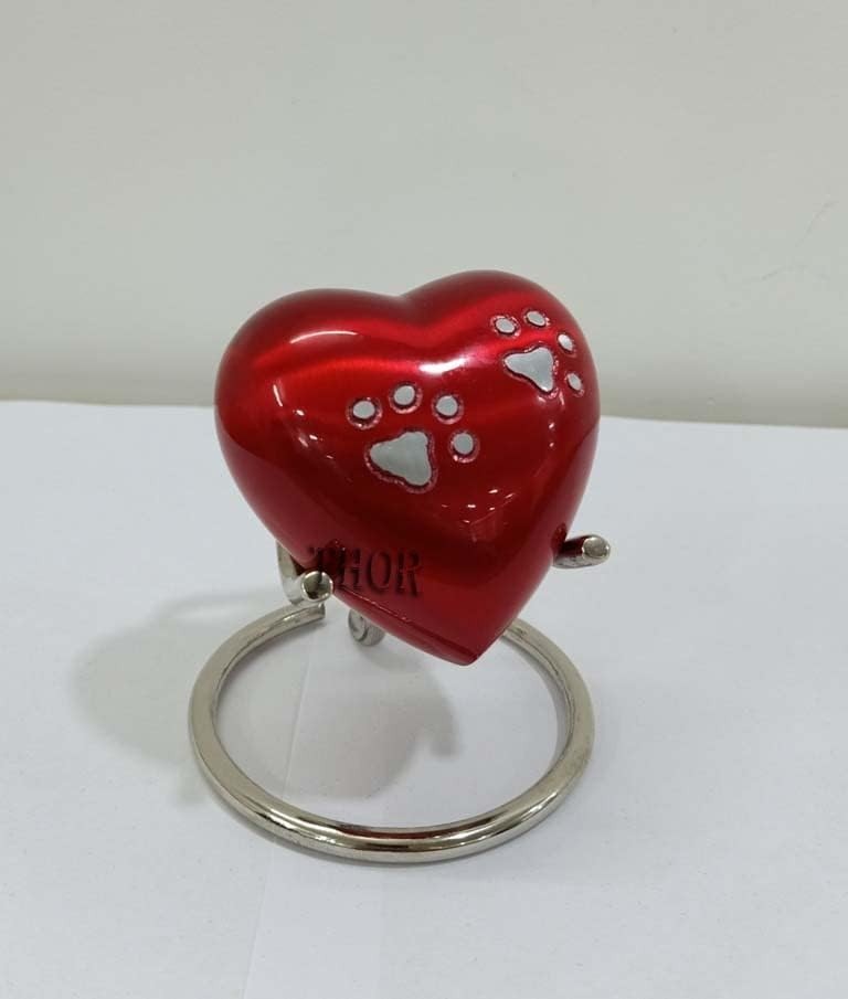 Red Footprint Small pet Marks Urns for Human Ashes – Mini Urns Human Ashes Heart