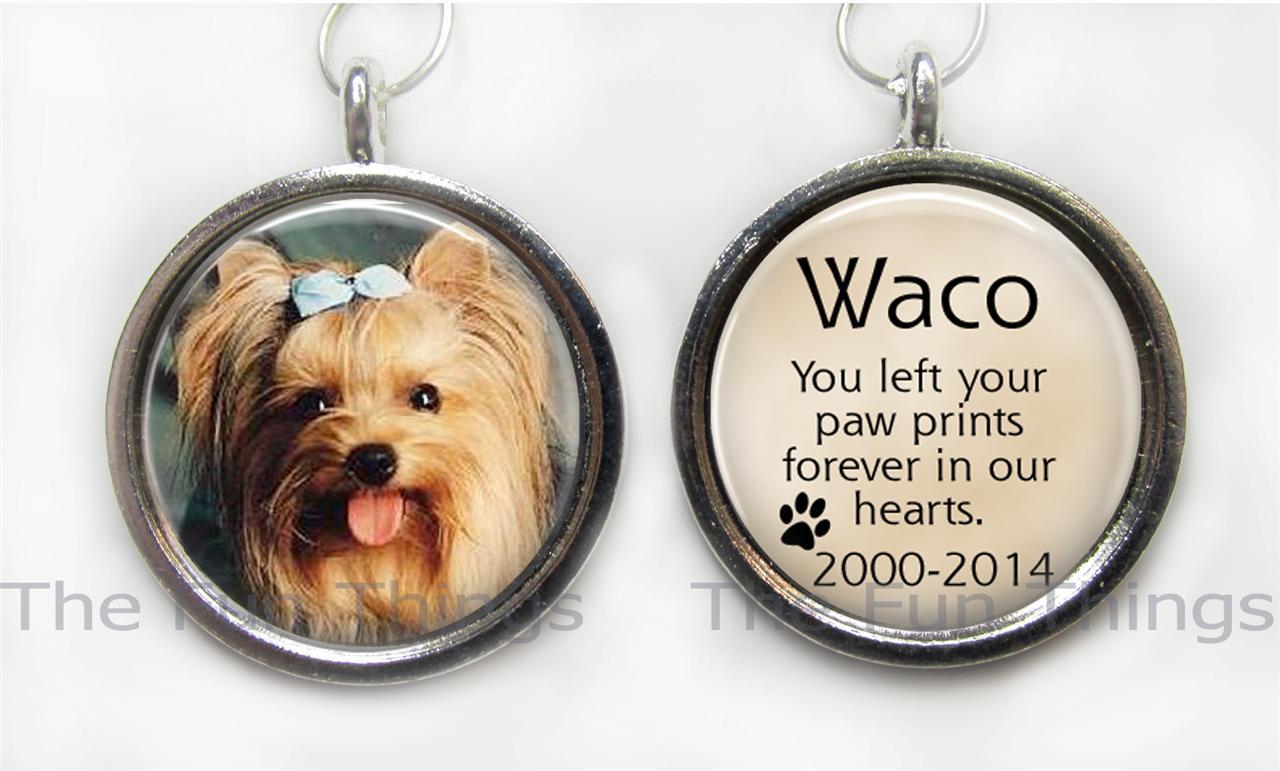 2-Sided Custom Personalized Pet Memorial Photo Message Pendant Charm Keepsake