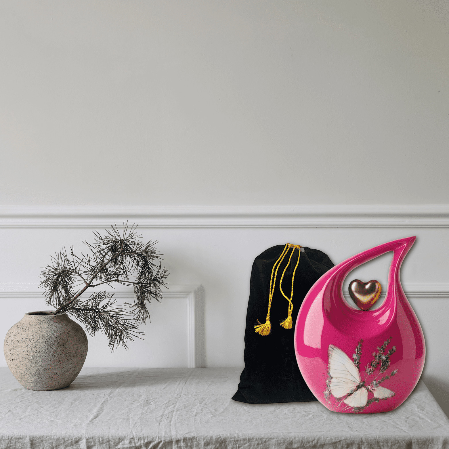 Pink Teardrop Cremation Urns Adult Human Ashes 200 Cu In Memorial for Women