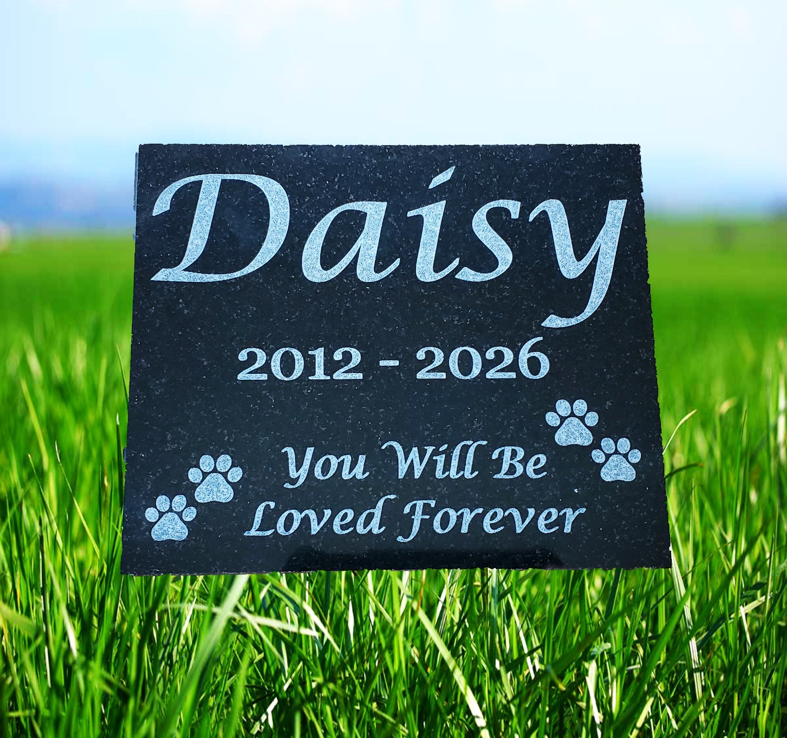 Grave Marker Headstone Garden Pet Loss Memorial Burial Stone Granite Plaque A4