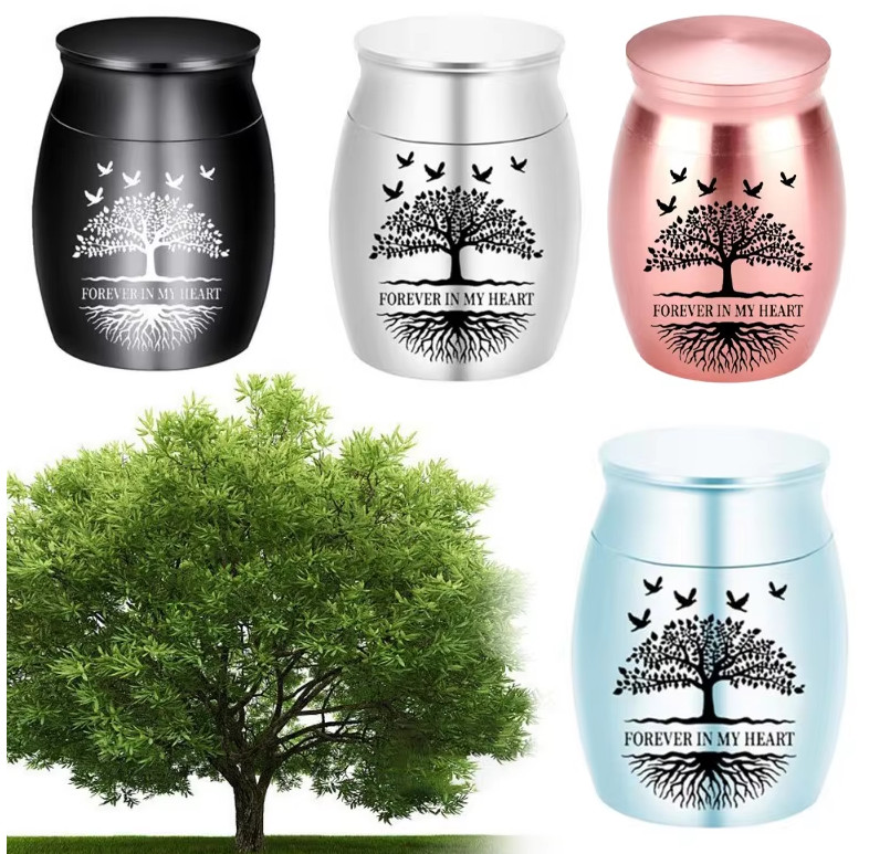 3*4cm Urn Jar Cremation Mini Ash Holder Metal Memorial Gift Keepsake Pet Human