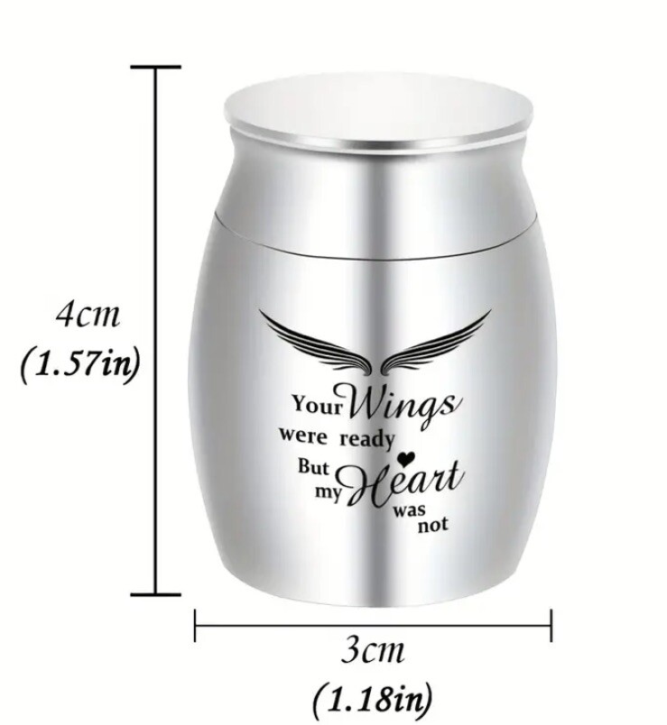 GOLD Steel Mini Memorial Cremation Keepsake Urns For Pet Dogs Cats Ashes Small