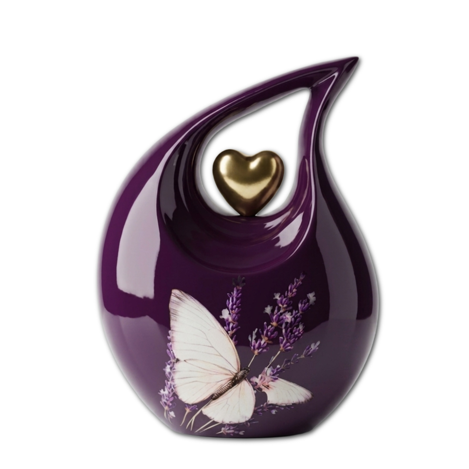 Teardrop Cremation Purple Urn Adult Human Ashes 200 Cu In Memorial Female Earns