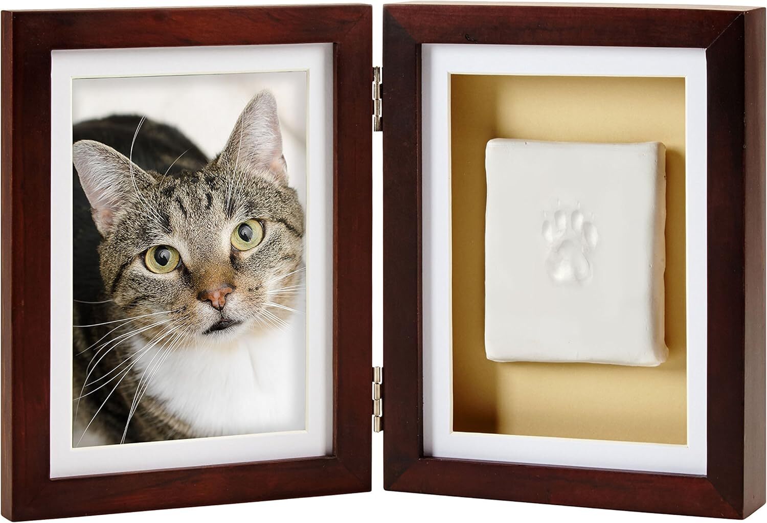 Pet Paw Print Photo Frame with Clay Imprint Kit, Pawprint Making Kit, Cat or Dog