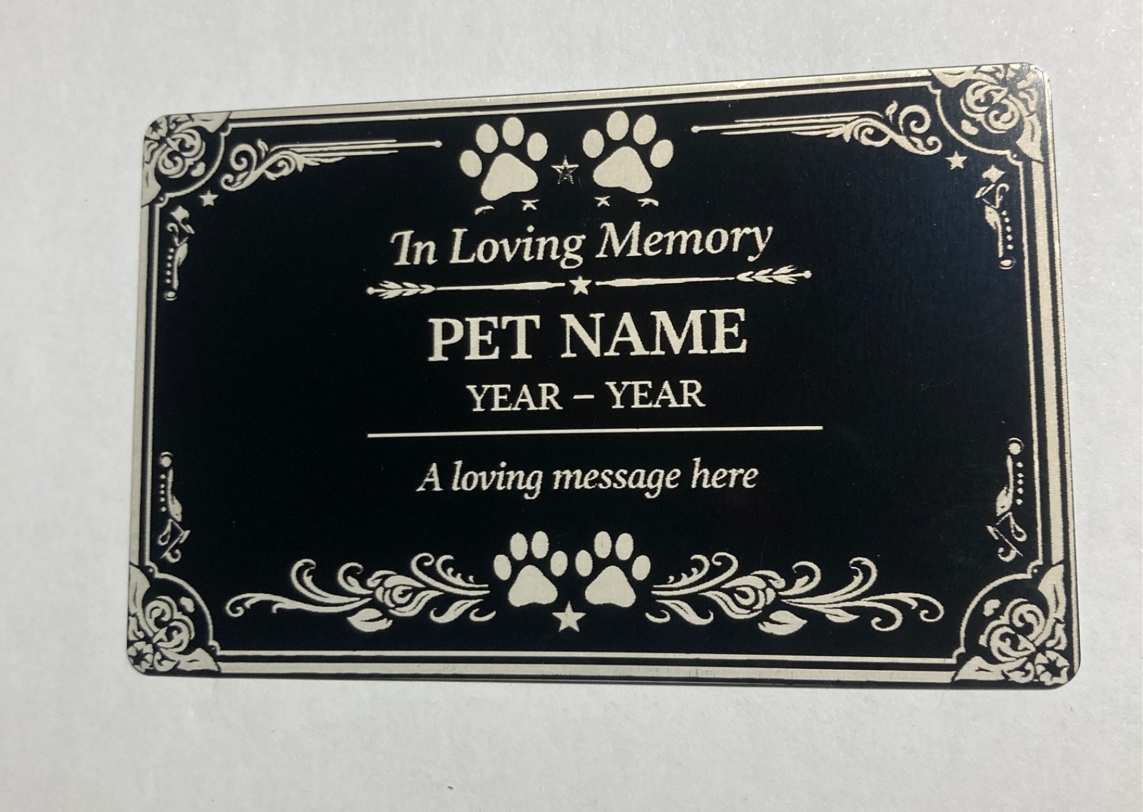 Personalised Pet Memorial Plaque Custom Photo Engraved Aluminium Dog Cat Horse