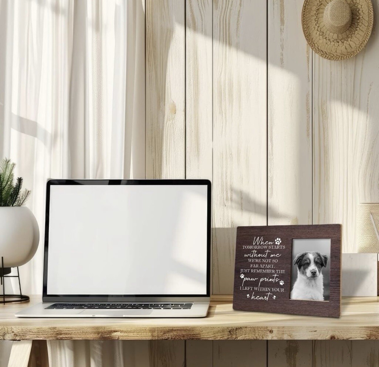 Loss of Dog Sympathy Gift, Pet Memorial Picture Frame for 4×6 Photos