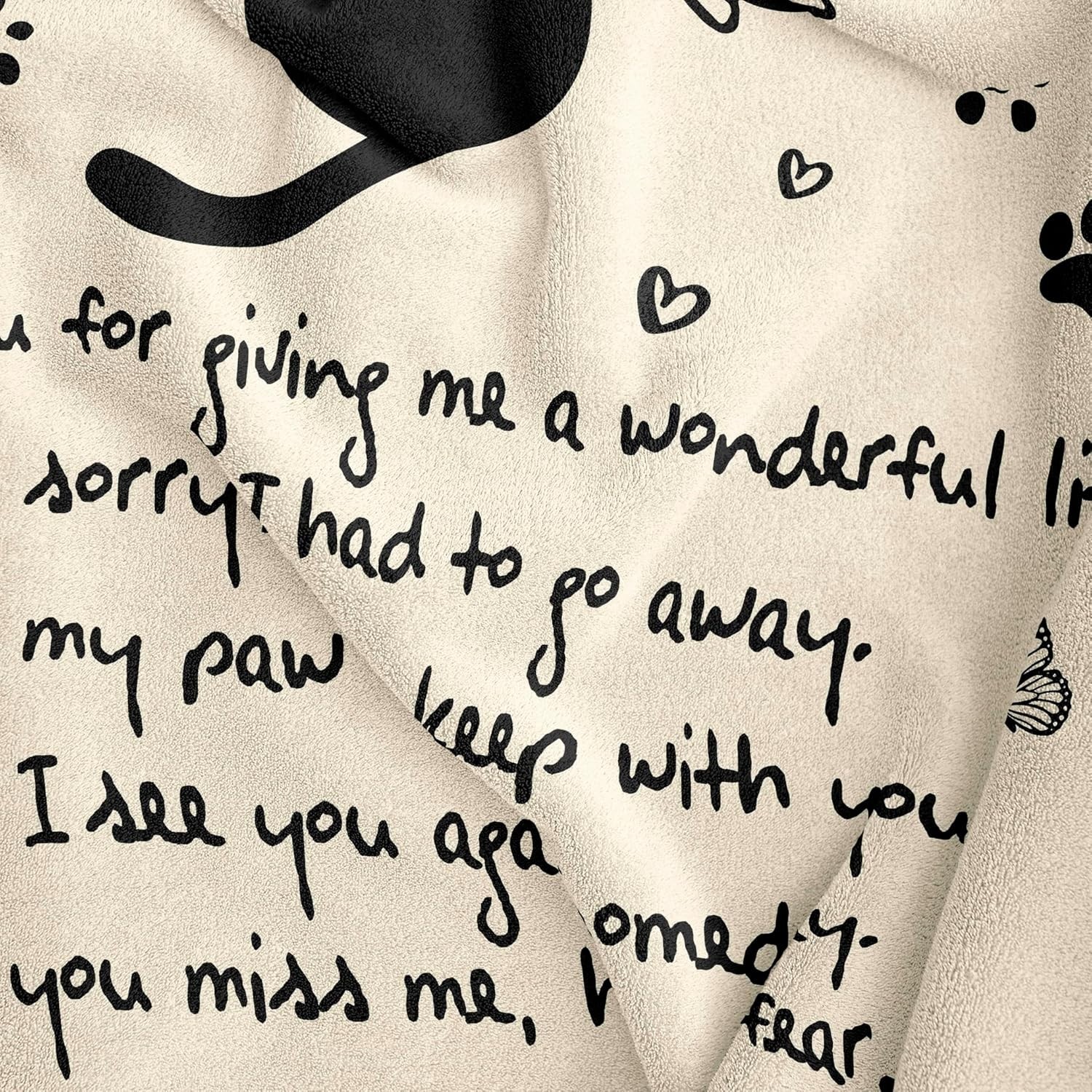 Cat Memorial Blanket 50″x60″ Sympathy Gift