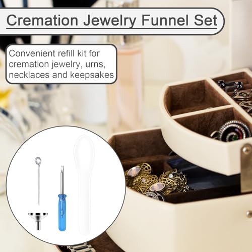 Cremation Funnel Kit, Include Spoon & Other Tools Small Metal Funnel Kit for